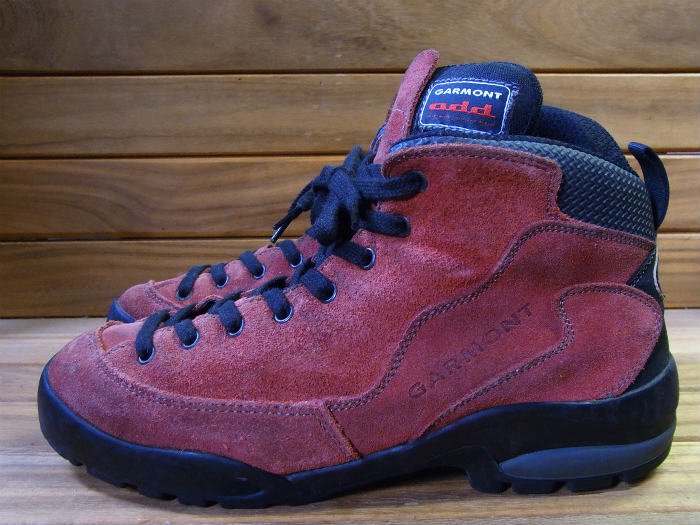 GARMONT,90s,MADE IN ITALY, trekking  SHOES,SUEDE,レッド,ブラック,US8.5,USED,ビンテージスニーカーの販売 買取 【オールドスニーカーズ】