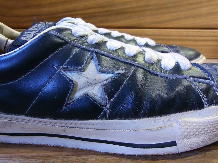 Converse,70s,MADE IN USA,ONE STAR,OX,BLACK,LEATHER,US8.5,USED