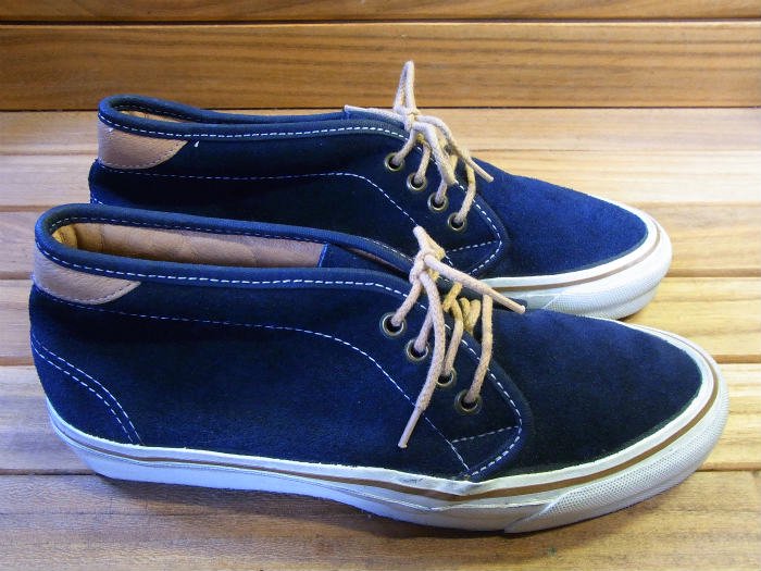 VANS,80s,MADE IN USA,CHUKKA BOOTS,NAVY,SUEDE,US9,DEAD STOCK!!