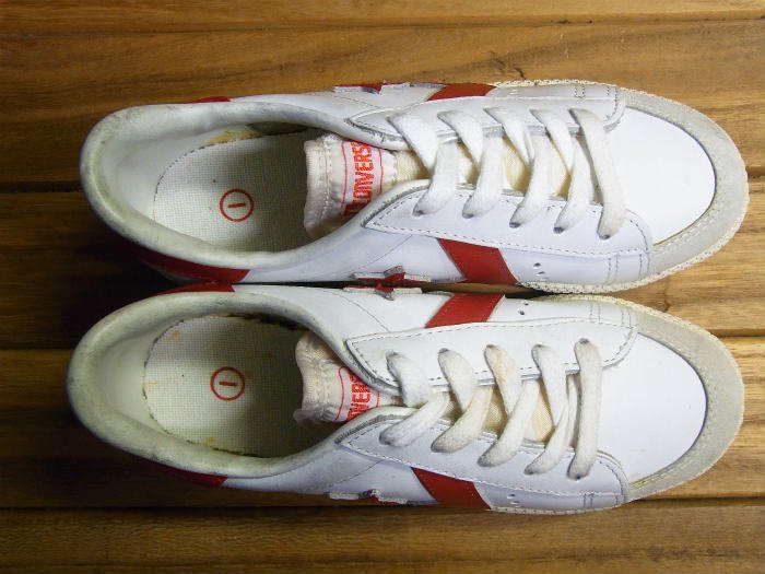 Converse,MADE IN KOREA,ALL STAR BASKET BALL,WHITE/RED,LEATHER OX,US1,DEAD  STOCK!!