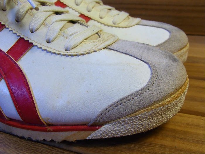 asics,80s,MADE IN JAPAN,Tiger,WHITE RED,vintage ,27cm,USED