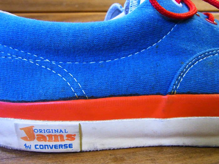 Converse,80s,MADE IN USA,SKID GRIP,Jams,BLUE,OX,US8.5,USED