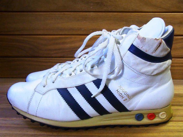 adidas,80s,MADE IN YUGOSLAVIA,JOGGING HIGH 2,WHITE NAVY,LEATHER ...