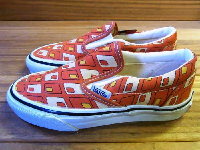 VANS,90s,MADE IN USA,SLIP ON,PUMPKIN RETRO RECTANGLE,CANVAS,US1.5 ...