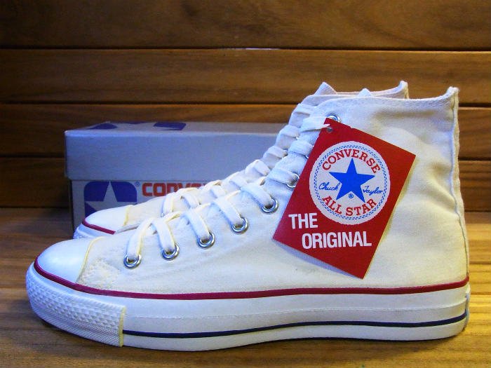 Converse,80s,MADE IN USA,ALL STAR,WHITE,Hi-top,CANVAS ,US8.5,DEAD