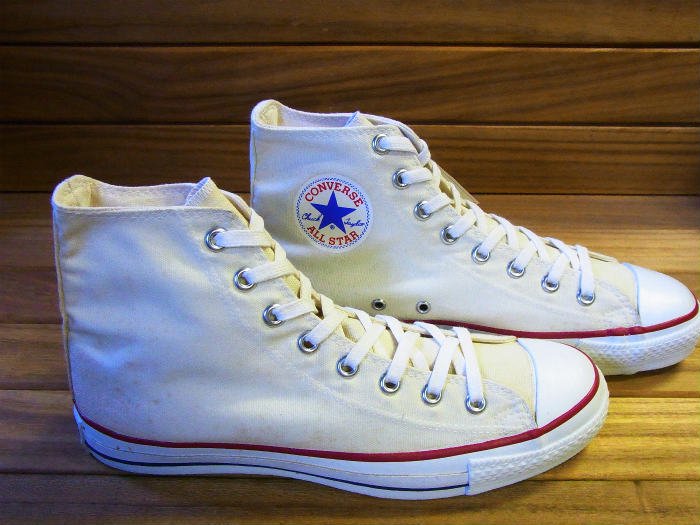 Converse,80s,MADE IN USA,ALL STAR,WHITE,Hi-top,CANVAS ,US8.5,DEAD