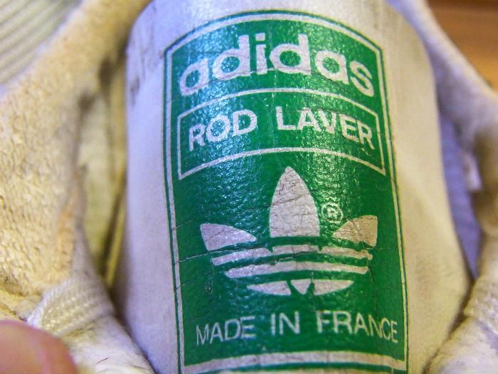 adidas,70s,MADE IN FRANCE,ROD LAVER,WHITE,GREEN,MESH ,UK9,USED adidas,70s,MADE IN FRANCE,ROD LAVER,WHITE,GREEN,MESH ,UK9,USED