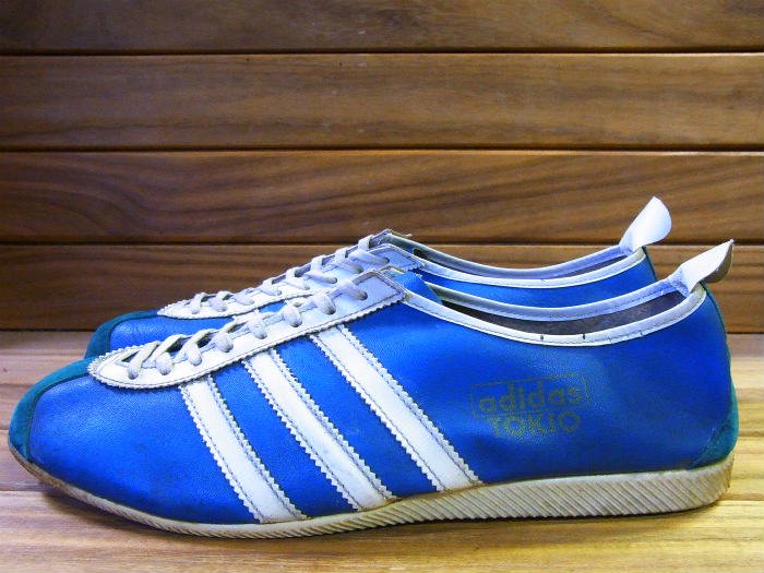 adidas,70s,MADE IN WEST GERMANY,TOKIO,BLUE,WHITE,LEATHER,UK10.5,USED