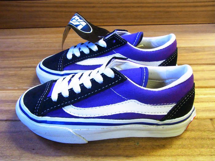 VANS,90s,MADE IN USA,OLD SKOOL,PURPLE,BLACK,CANVAS,USY11.5,DEAD STOCK!!