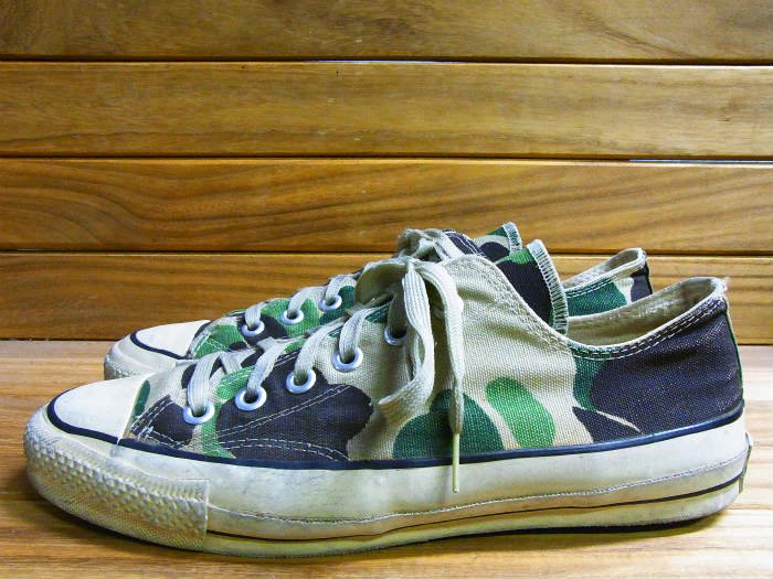 Converse,80s,MADE IN USA,ALL STAR,83CAMO,OX,CANVAS,US8,USED