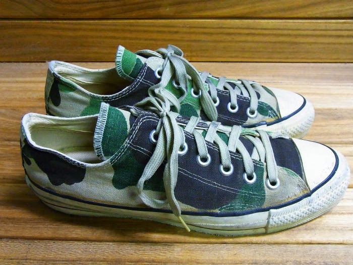 Converse,80s,MADE IN USA,ALL STAR,83CAMO,OX,CANVAS,US8,USED