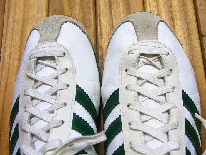 adidas,70s,MADE IN FRANCE,COUNTRY,WHITE,GREEN,vintage,UK9.5,USED