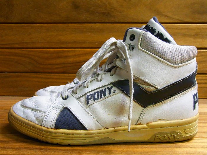 PONY,90s,MADE IN CHINA,BASKETBALL SHOES,WHITE GRAY,LEATHER,vintage 