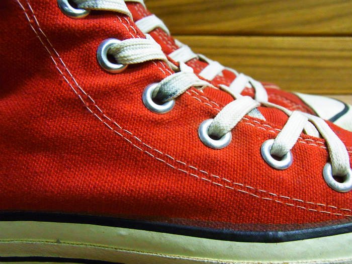 Converse,80s,MADE IN USA,ALL STAR,Hi-top,RED CANVAS,vintage,US3,USED