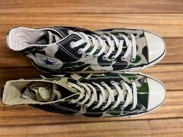 Converse,90s,MADE IN USA,ALL STAR,83camo,Hi,CANVAS,US8.5,DEAD STOCK!!