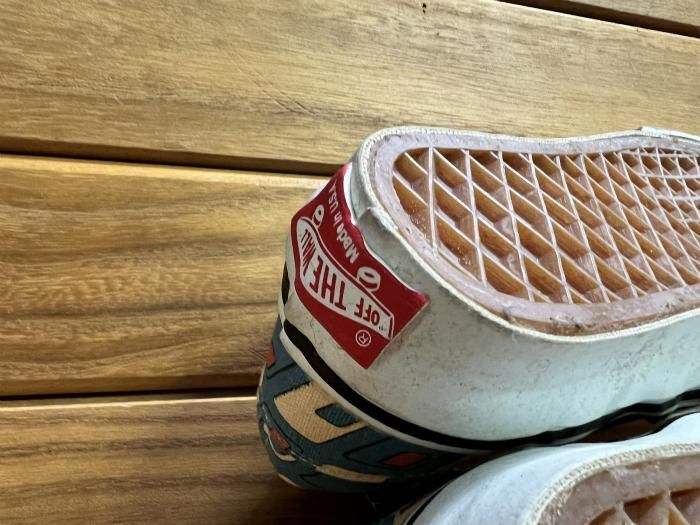 vans vintage usa バンズ　アメリカ製　箱付き VANS,90s,MADE IN USA,SLIP-ON,BLUE RETRO RECTANGLE,US1,DEAD STOCK