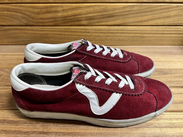 VANS,90s,MADE IN USA,STYLE73,Burgundy,OX,SUEDE ,US10.5,USED