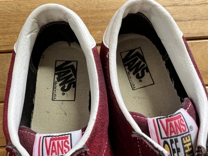 VANS,90s,MADE IN USA,STYLE73,Burgundy,OX,SUEDE ,US10.5,USED