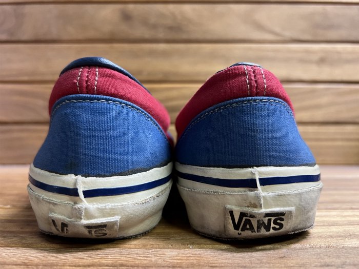 VANS,80s,MADE IN USA,ERA,BLUE/RED,TWO TONE,CANVAS ,US10,USED