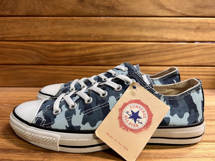 Converse,90s,MADE IN USA,ALL STAR,BLUE CAMO,Low,CANVAS ,US7.5,DEAD STOCK!!