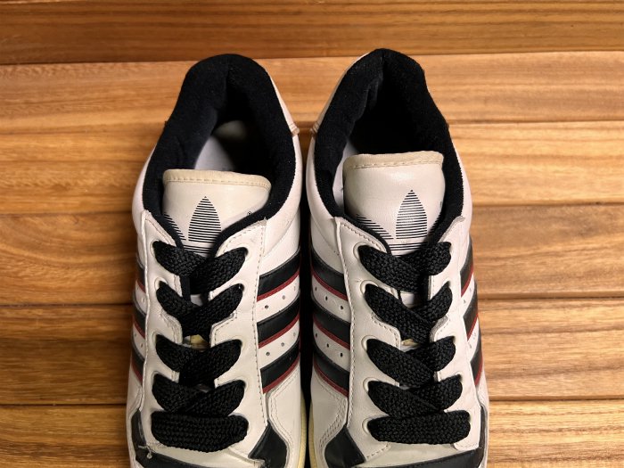 adidas,90s,MADE IN CHINA,BROUGHAM,WHITE,BLACK/RED,LEATHER,US8.5,USED