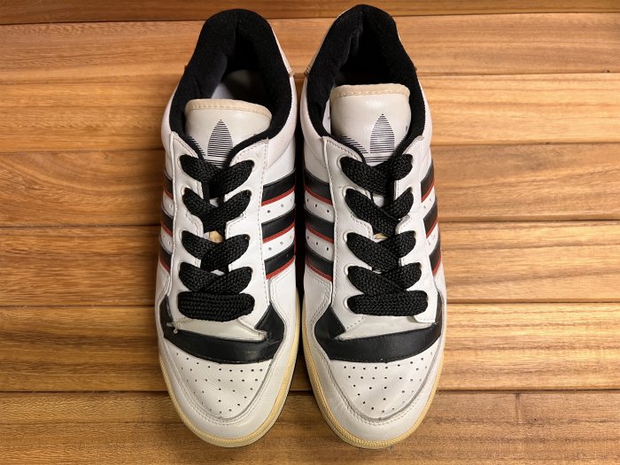 adidas,90s,MADE IN CHINA,BROUGHAM,WHITE,BLACK/RED,LEATHER,US8.5,USED