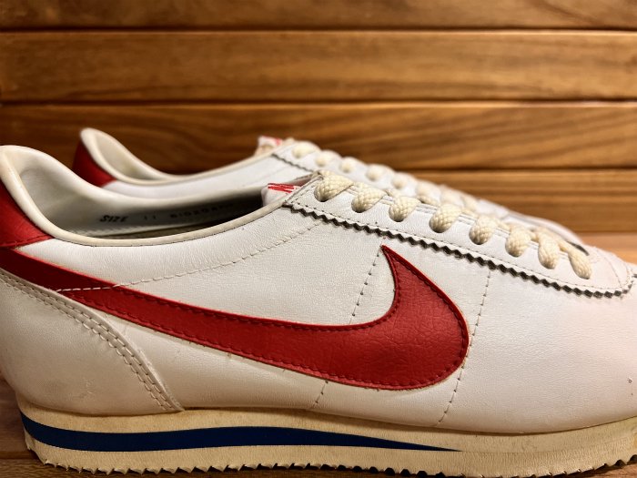 NIKE,80s,MADE IN KOREA,CORTEZ LEATHER,WHITE RED,,LEATHER ,US11 