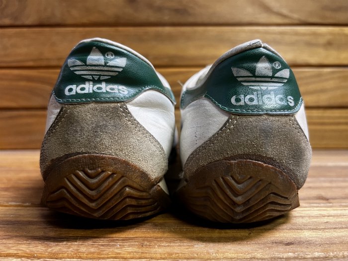 adidas,70s,MADE IN FRANCE,COUNTRY,vintage,WHITE,GREEN,UK11,USED