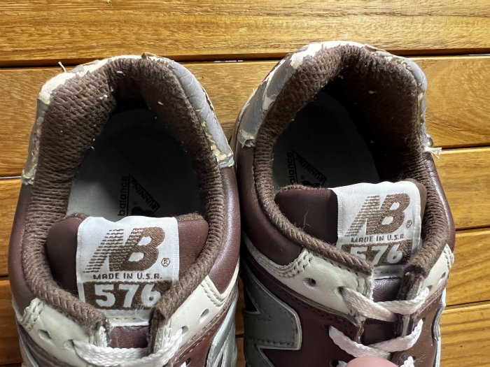 NEW BALANCE,90s,MADE IN USA,M576C,BROWN,LEATHER,US7.5,USED