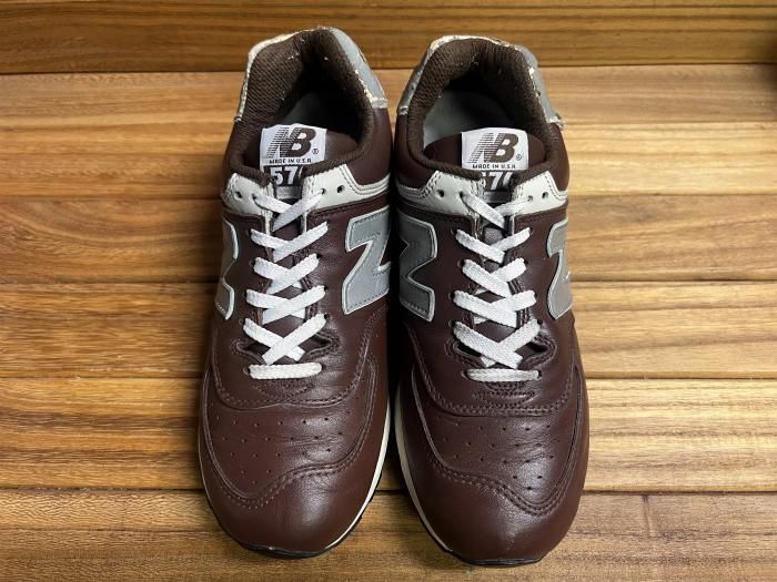 NEW BALANCE,90s,MADE IN USA,M576C,BROWN,LEATHER,US7.5,USED