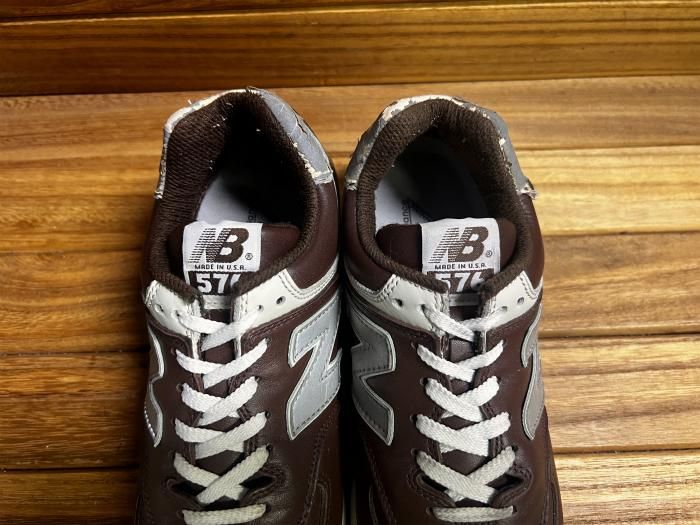 NEW BALANCE,90s,MADE IN USA,M576C,BROWN,LEATHER,US7.5,USED