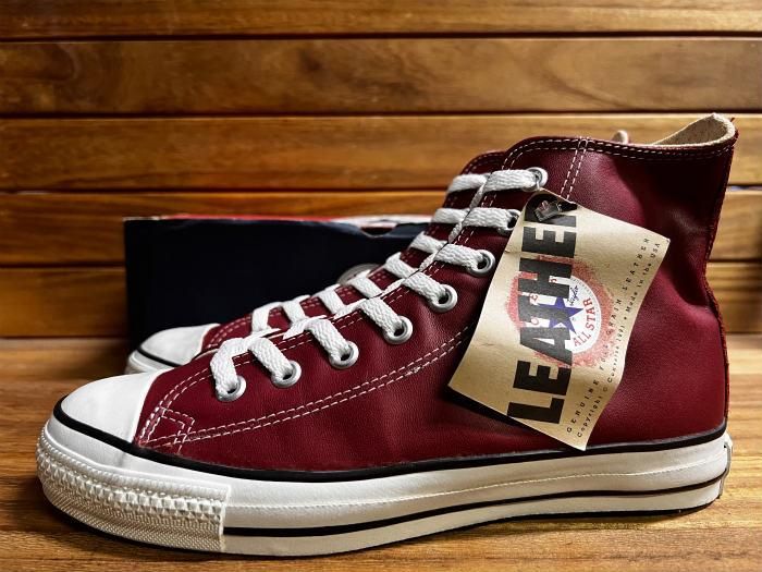 ホワイトCONVERSE ビンテージ オールスター プロレザーHI US7