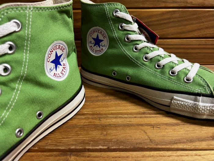 Converse,90s,MADE IN USA,ALL STAR,Hi,LIME GREEN,CANVAS,US8,DEAD STOCK!!