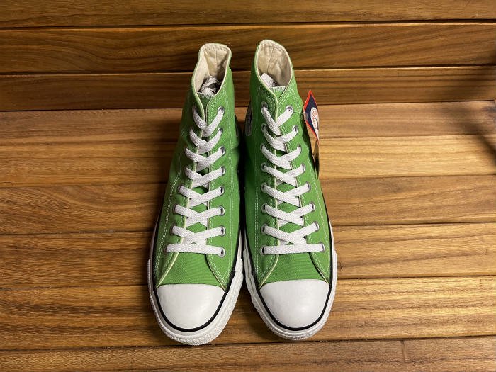 Converse,90s,MADE IN USA,ALL STAR,Hi,LIME GREEN,CANVAS,US8,DEAD STOCK!!