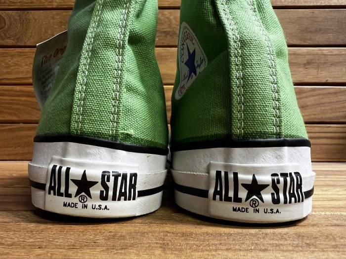 Converse,90s,MADE IN USA,ALL STAR,Hi,LIME GREEN,CANVAS,US8,DEAD STOCK!!