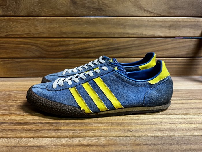 adidas,80s,MADE IN WEST GERMANY,SUEDE,Low,BLUE YELLOW,LEATHER,UK9
