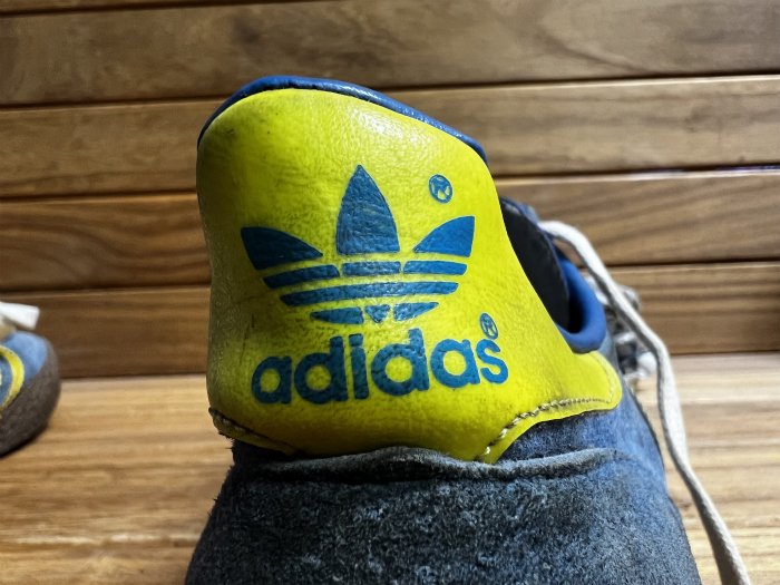 adidas,80s,MADE IN WEST GERMANY,SUEDE,Low,BLUE YELLOW,LEATHER,UK9