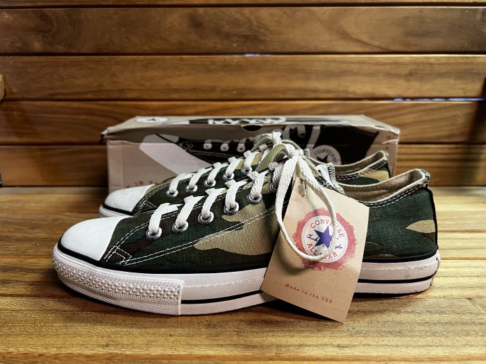 Converse,90s,MADE IN USA,ALL STAR,OX,CANVAS OLIVE CAMOUFLAGE ...