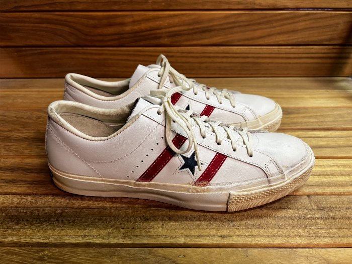 Converse,60s,MADE IN USA,JACK STAR,OX,WHITE RED NAVY,LEATHER,US10 
