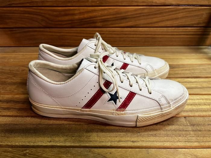 Converse,60s,MADE IN USA,JACK STAR,OX,WHITE RED NAVY,LEATHER,US10