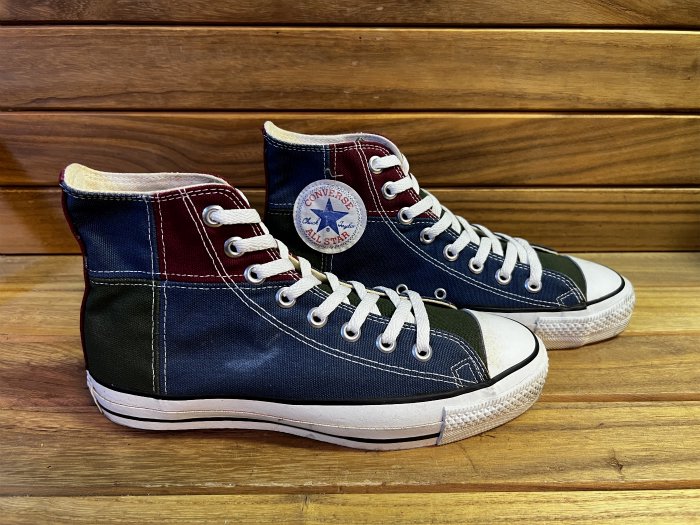 Converse,90s,MADE IN USA,ALL STAR,Hi,BLUE/GREEN/MAROON,CANVAS,US7.5,USED