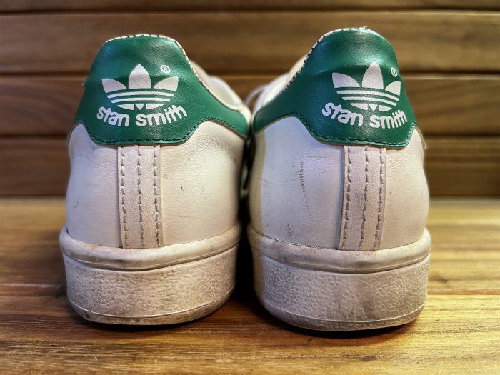 adidas,80s,MADE IN FRANCE,STAN SMITH,TENNIS,WHITE/GREEN,LEATHER,UK7.5,USED