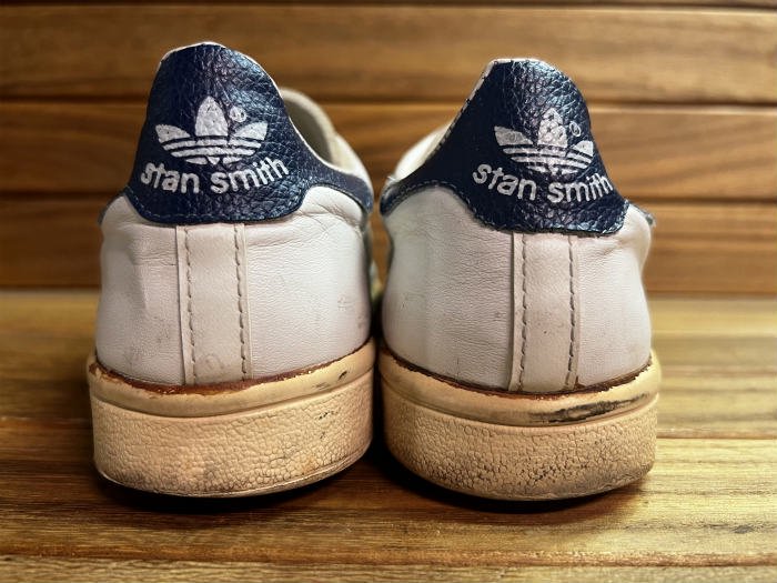 adidas,80s,MADE IN FRANCE,STAN SMITH ,OX,TENNIS,WHITE NAVY,UK8,USED