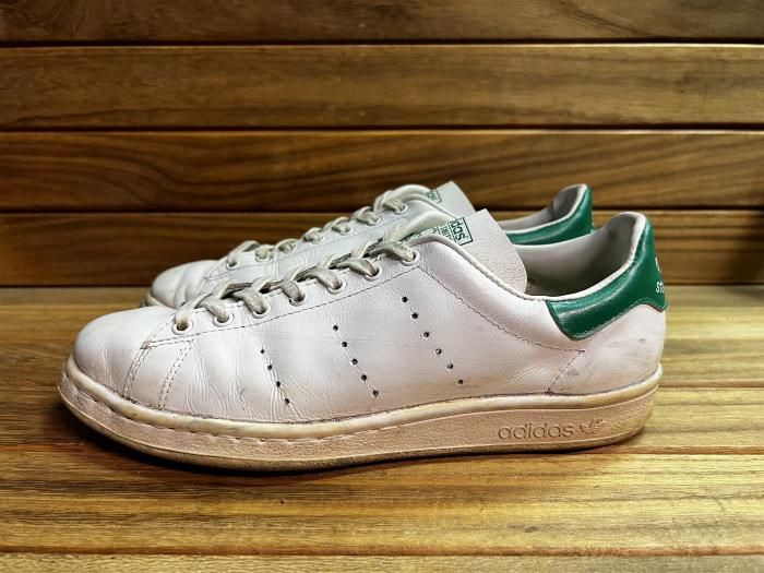 adidas,MADE IN FRANCE,STAN SMITH,vintage,LEATHER,WHITE/GREEN,UK9,USED