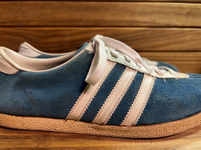 adidas,MADE IN WEST GERMANY, Athen,vintage,SUEDE LEATHER,BLUE WHITE,UK9,USED