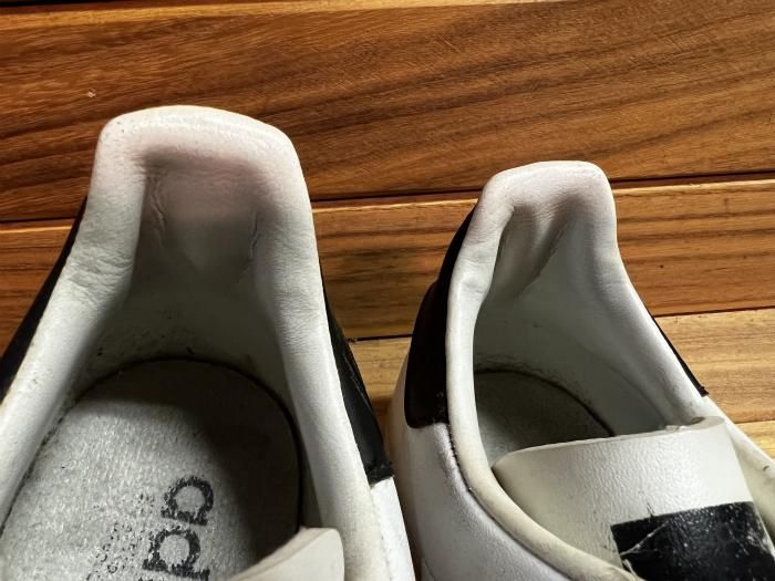 adidas,MADE IN CHINA, SUPER STAR,LEATHER,WHITE BLACK,US9,USED
