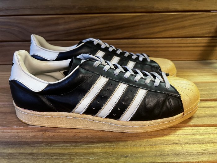 adidas,MADE IN FRANCE,80s,vintage,SUPER STAR,OX, BLACK,UK11,USED