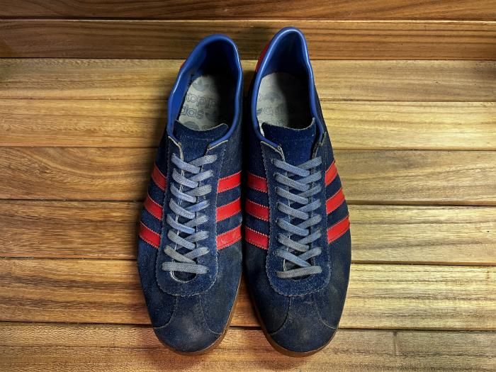 adidas,MADE IN ROUMANIA,70s,vintage,DUBLIN,BLUE,UK10.5,USED
