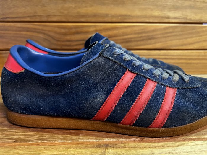 adidas,MADE IN ROUMANIA,70s,vintage,DUBLIN,BLUE,UK10.5,USED