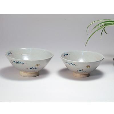 奈良絵 夫婦飯茶碗 松（2個セット） ｜ 奈良物語